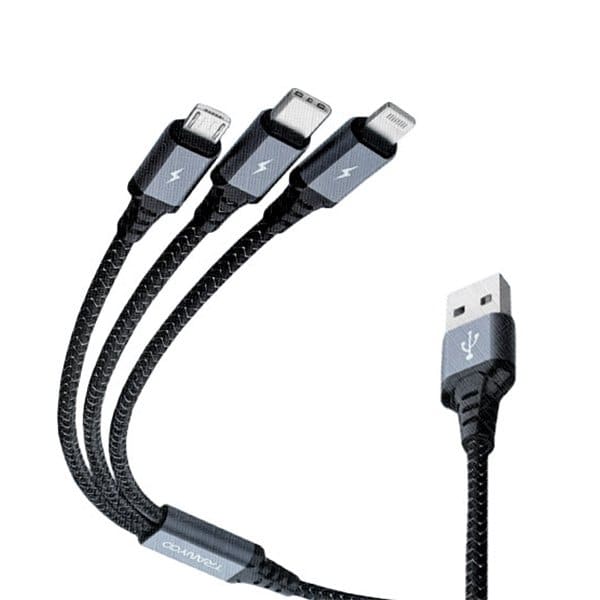 TRANYOO (T-XS6) 1.2M 3 in 1 Fast Charging Cable TRANYOO (T-XS6) 1.2M 3 in 1 Fast Charging Cable